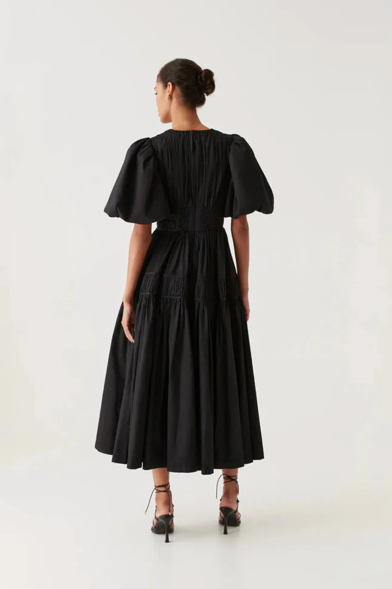 Aje Fallingwater Ruched Midi Dress Black Size XXL/AU 16 - Image 3