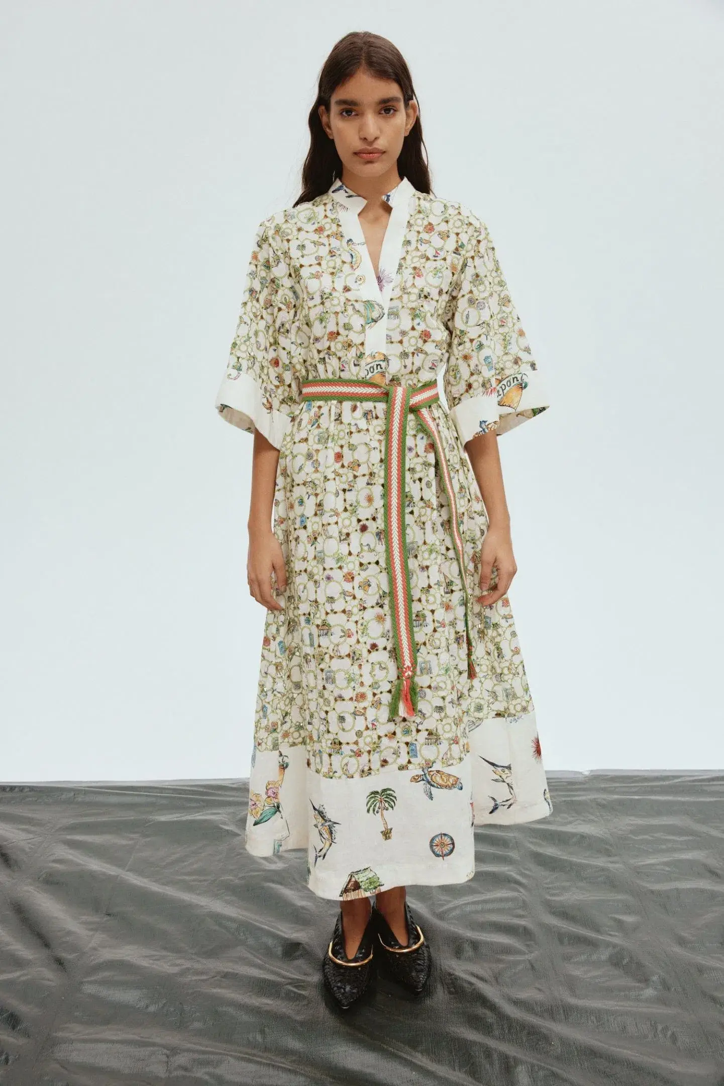 Alemais Sunset Broderie Midi Dress Print Size 10 - Image 2