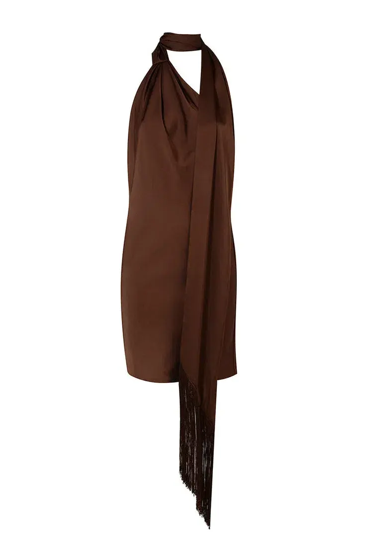 Rat & Boa Serafia Mini Dress in Cocoa Size S/ AU 8 - Image 5