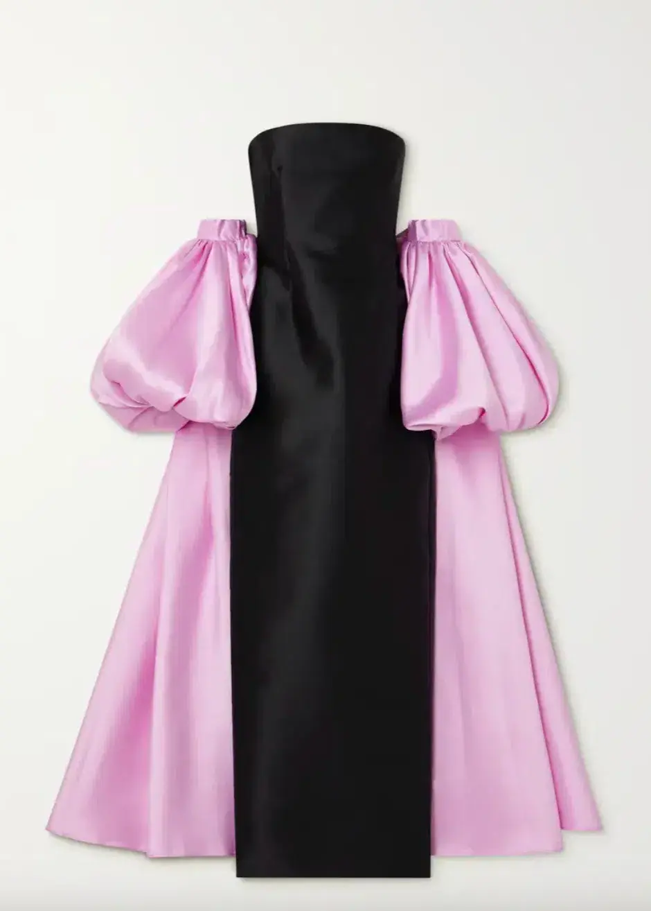 Solace London Pink Lea Puff Sleeve Maxi Dress Black Pink Size 10 - Image 4