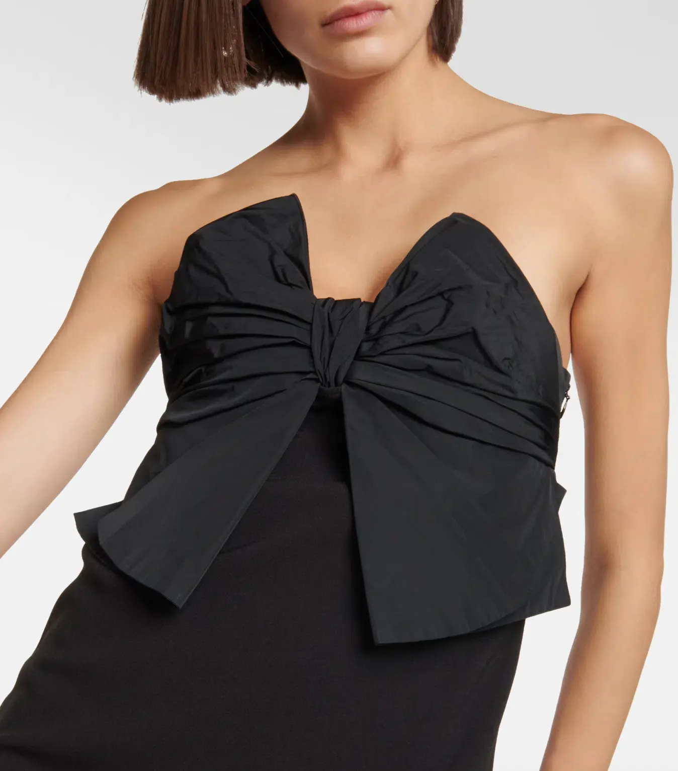 Red Valentino Bow Detailed Strapless Mini Dress Black Size 8 - Image 3