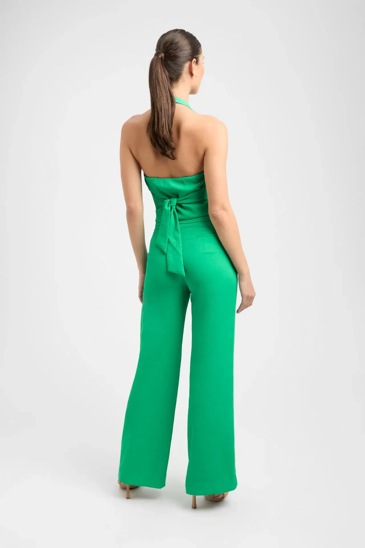 Kookai Oyster Vest Top Size 36 / AU 8 and Relaxed Pant Size 38 / AU 10 Set Green - Image 3