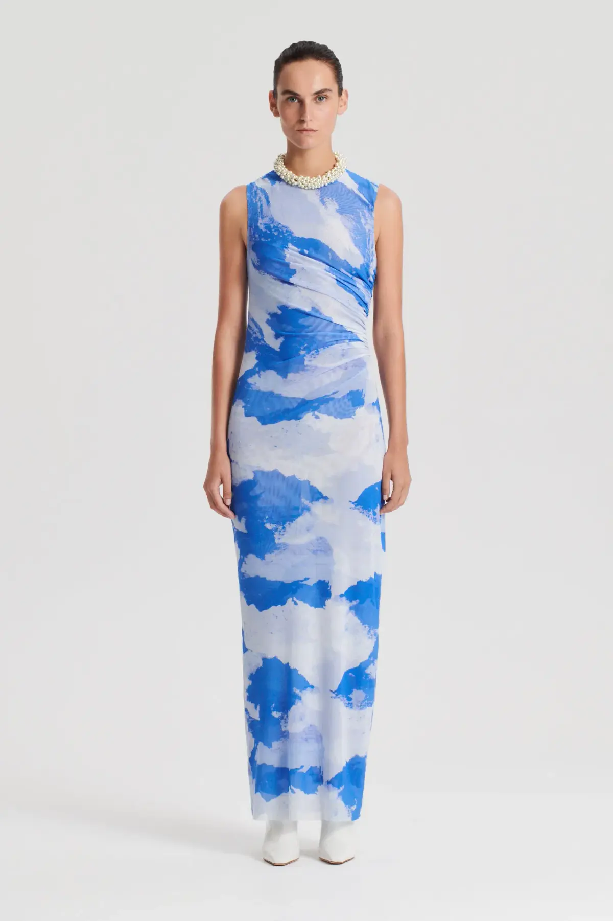 Scanlan Theodore Italian Cloud Print Dress Multi Size 6 - Image 1