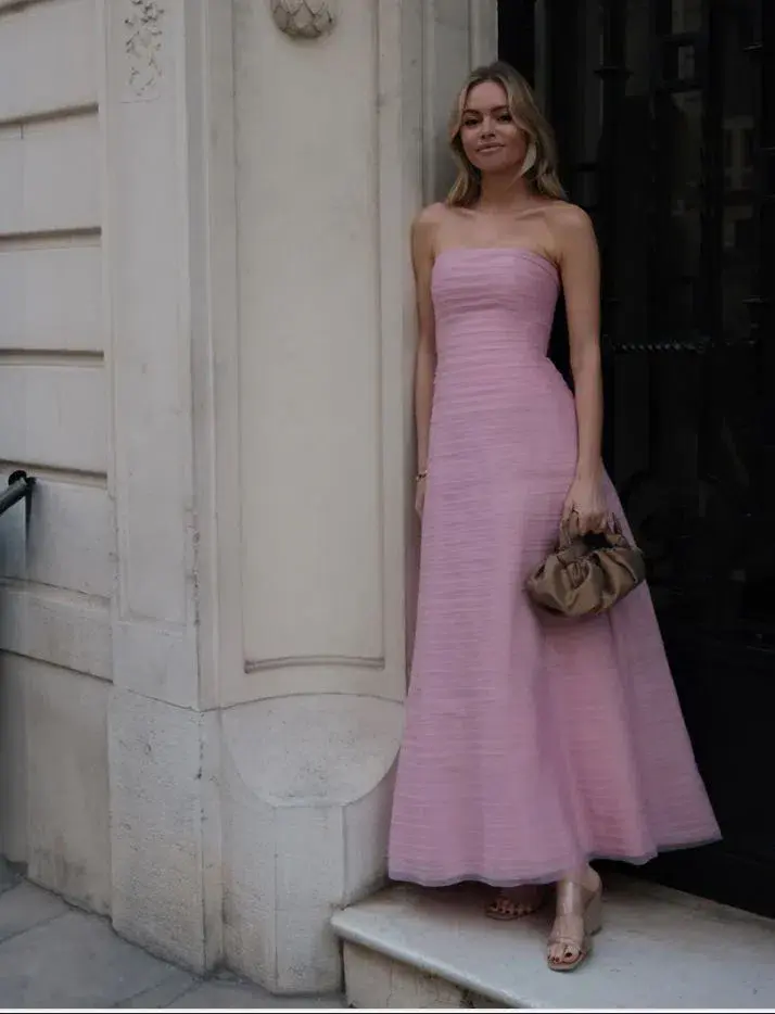 Aje Soundscape Maxi Dress in Chalk Pink Size 8 - Image 6