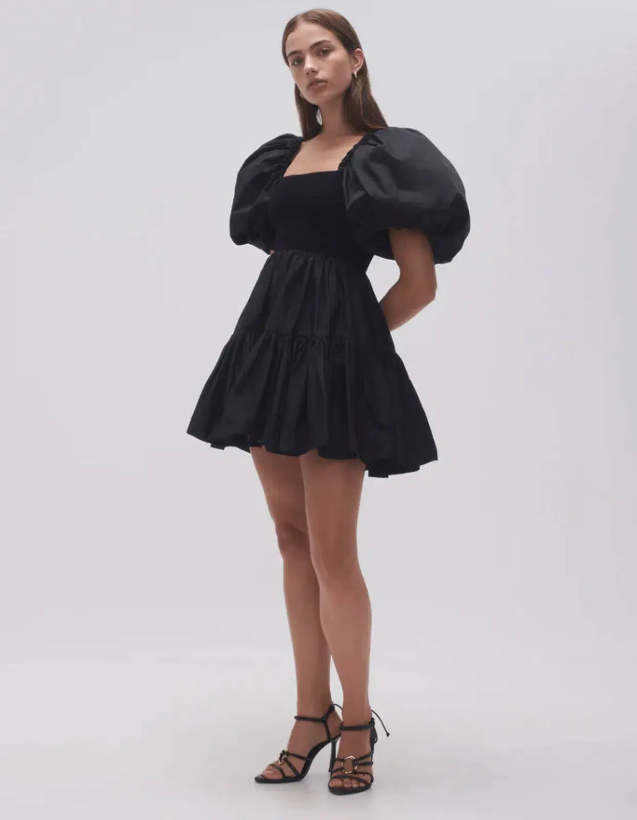 Aje Casa Puff Sleeve Mini Dress Black Size 8 - Image 3