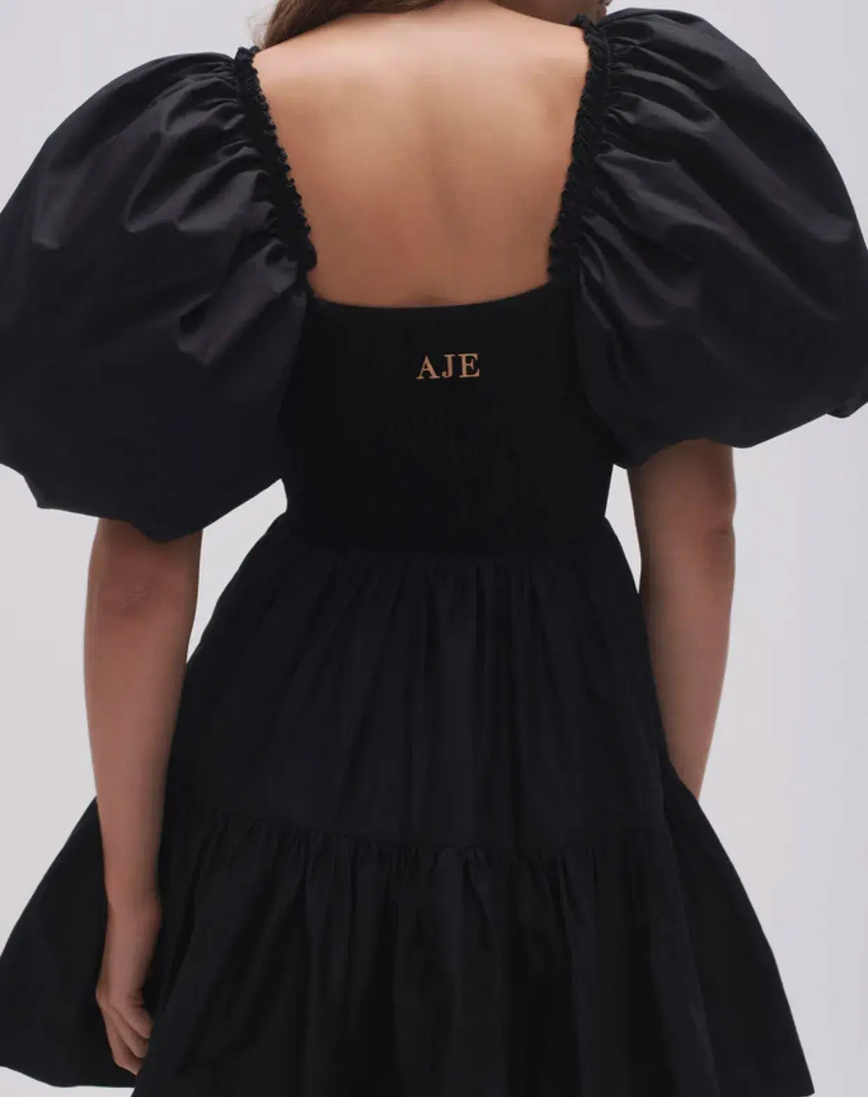 Aje Casa Puff Sleeve Mini Dress Black Size 8 - Image 2