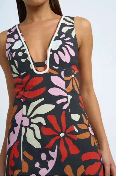 By Johnny  Dandy Breeze V Front Mini Dress in Black Multi Size 12 - Image 2