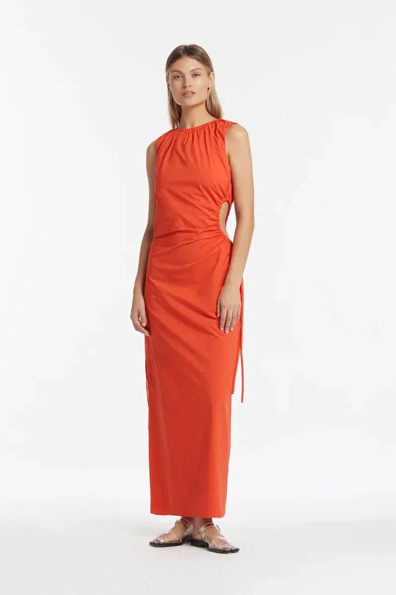 Sir the Label Anja Cut Out Dress Orange Red Size 2 (AU 10) - Image 1