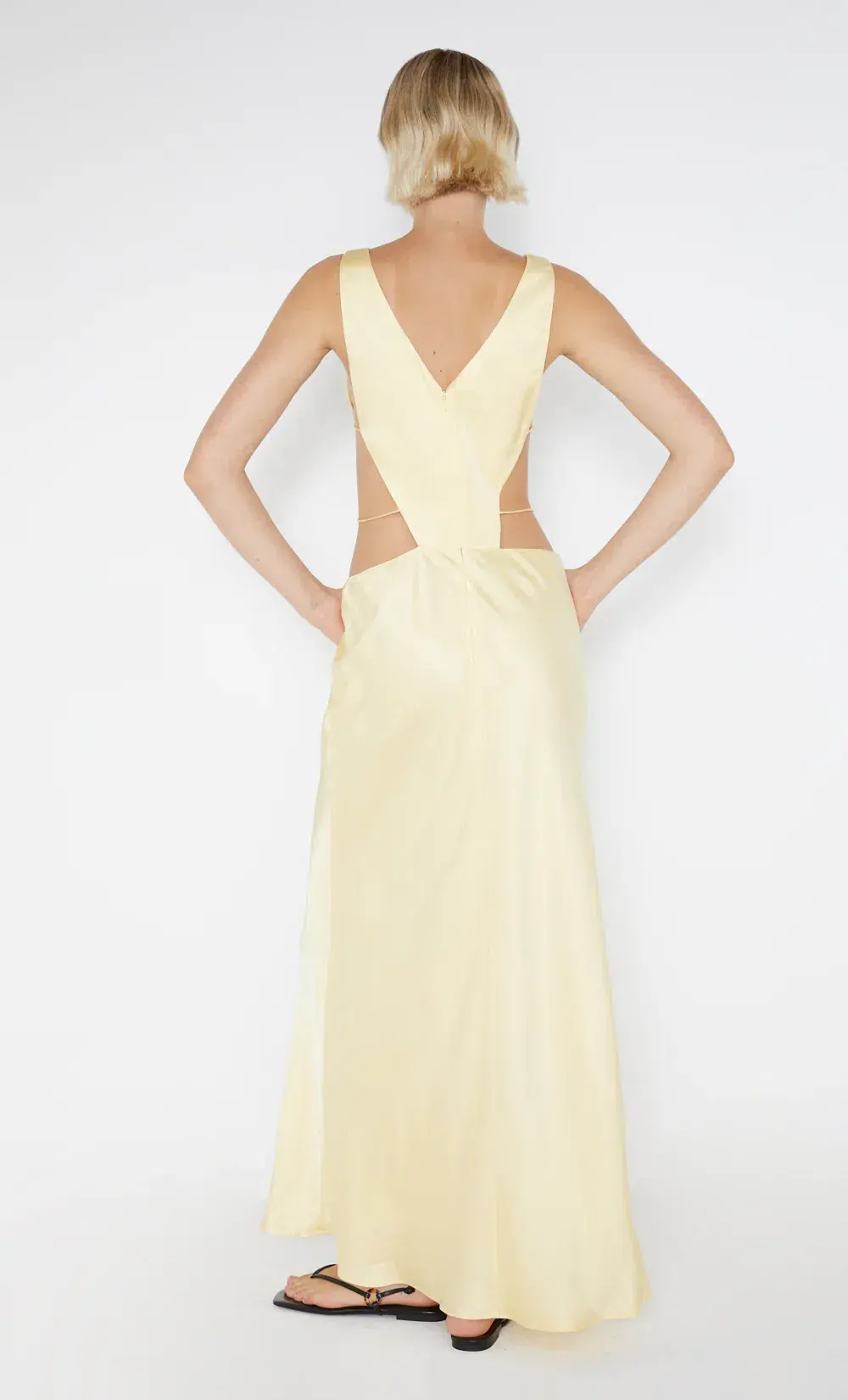 Bec & Bridge Agathe Diamond Dress Butter Yellow Size 8 for rent on The Volte - main image