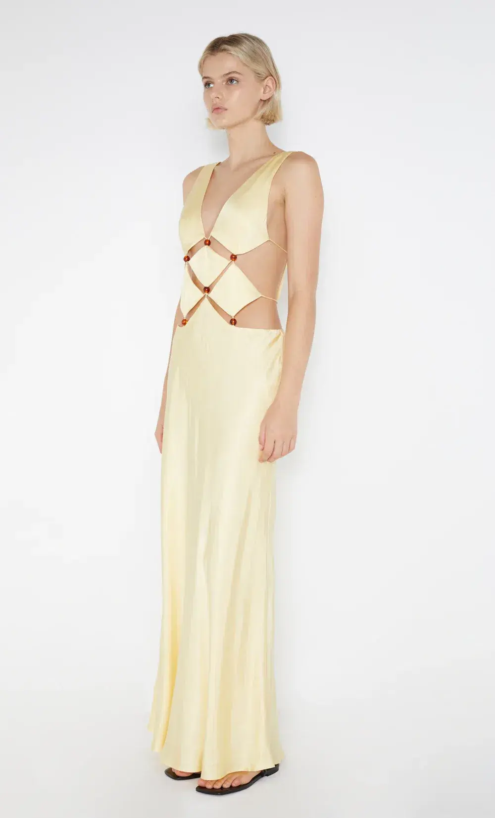 Bec & Bridge Agathe Diamond Dress Butter Yellow Size 8 - Image 5