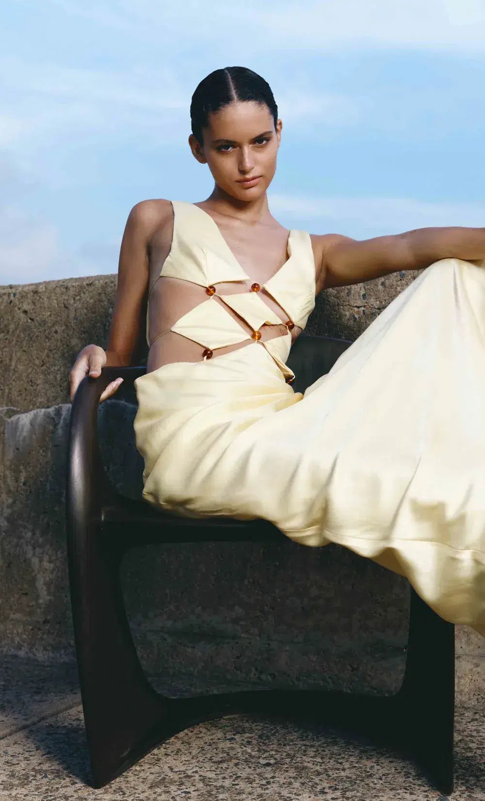 Bec & Bridge Agathe Diamond Dress Butter Yellow Size 8 - Image 4