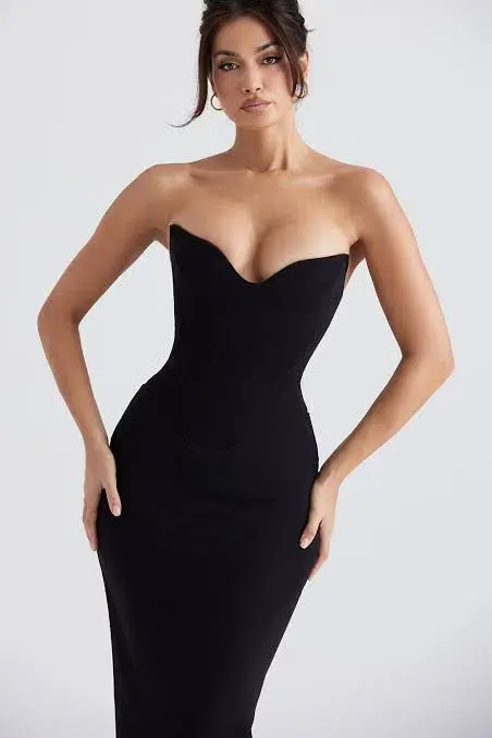 House of CB Sabine Strapless Corset Dress Black Size 10 - Image 2