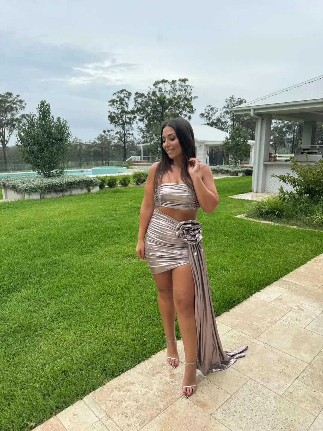 Mia Mini Dress in Copper Bahia Maria for rent on The Volte - main image