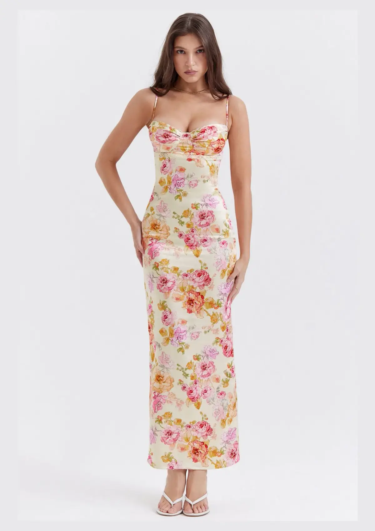 House of Cb Josefina Maxi Dress Ivory Floral Size S / AU 8 - Image 1