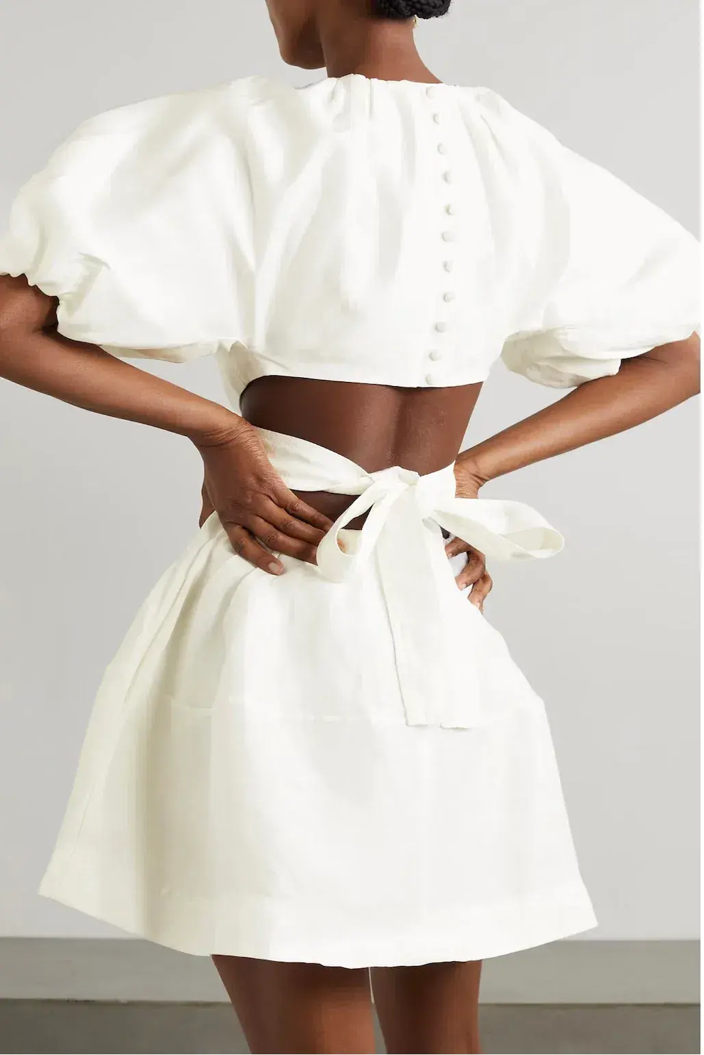 Aje Mimosa Cut Out Mini Dress Ivory Size 12  - Image 2