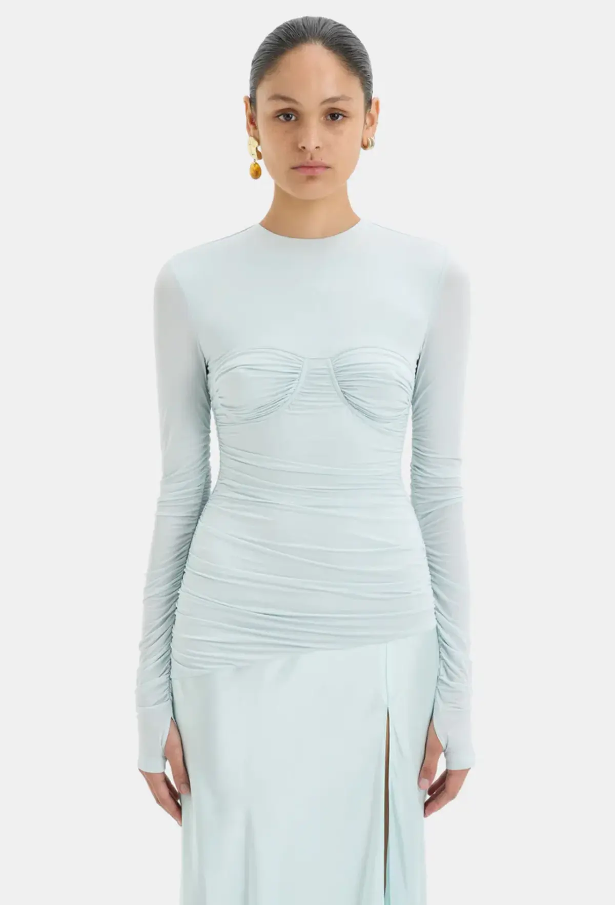 Sir The Label Alessia Draped Gown Ice Blue Size 10 - Image 2