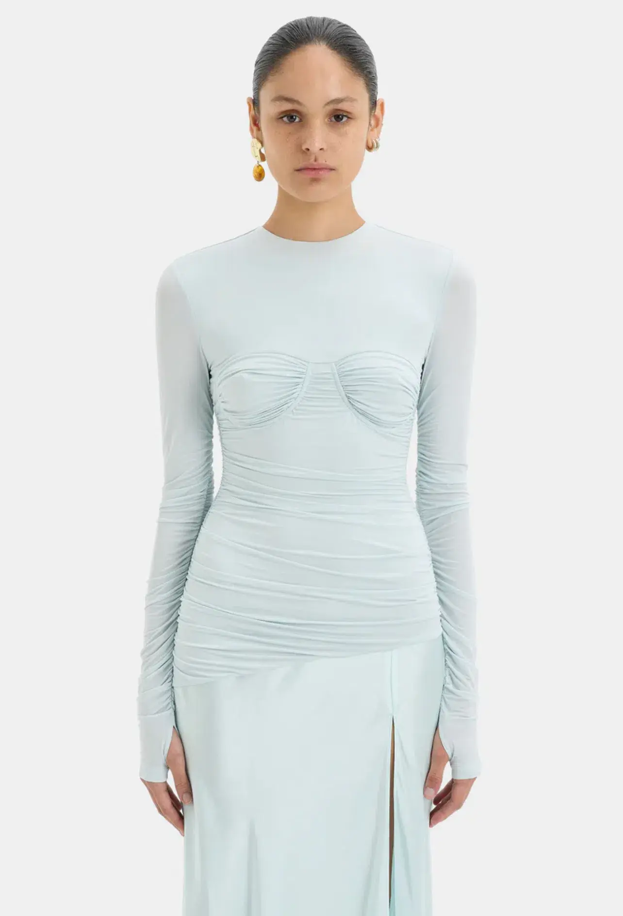 Sir The Label Alessia Draped Gown Ice Blue Size 10 - Image 2