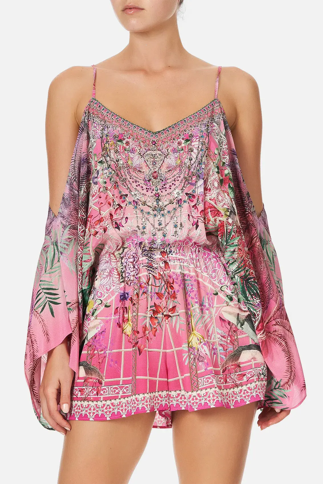 Camilla Drop Shoulder Playsuit Glasshouse Romance Size L /Au 14 - Image 2