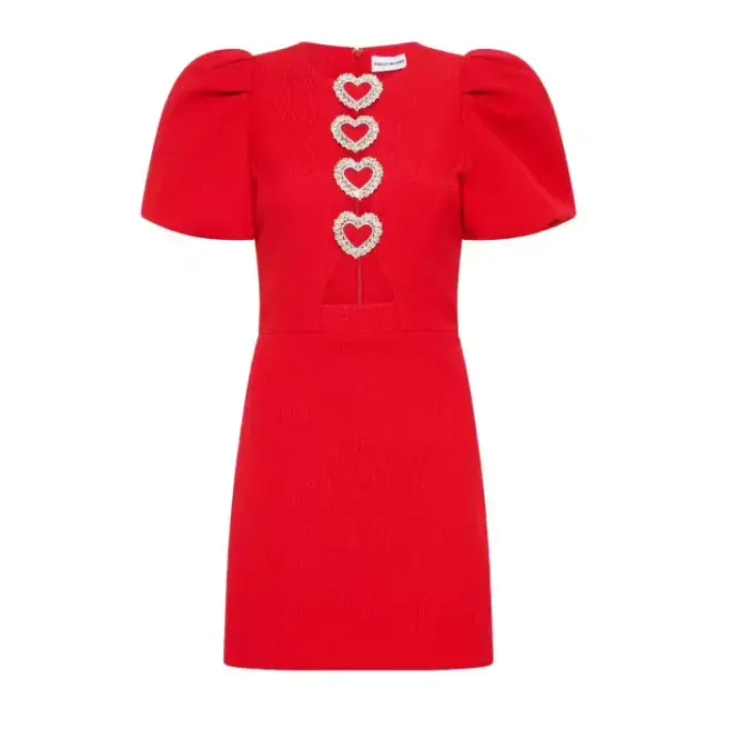Rebecca Vallance Chiara Puff Sleeve Mini Dress Red Size 12 - Image 4