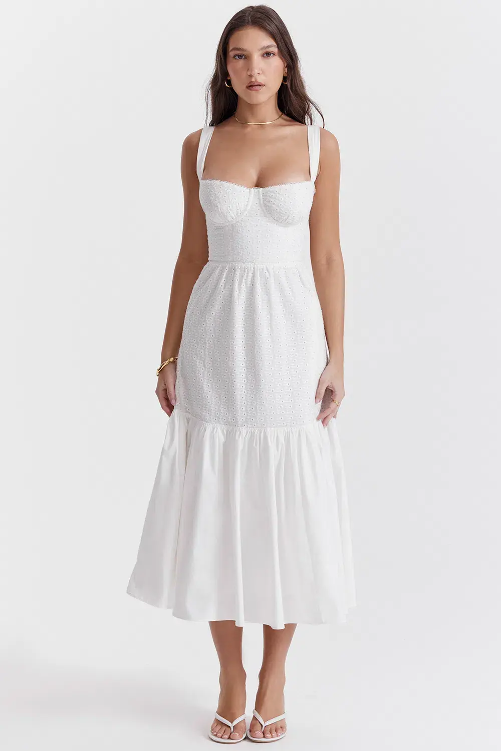 House of CB Elia White Midi Dress Size M/AU 10  - Image 2