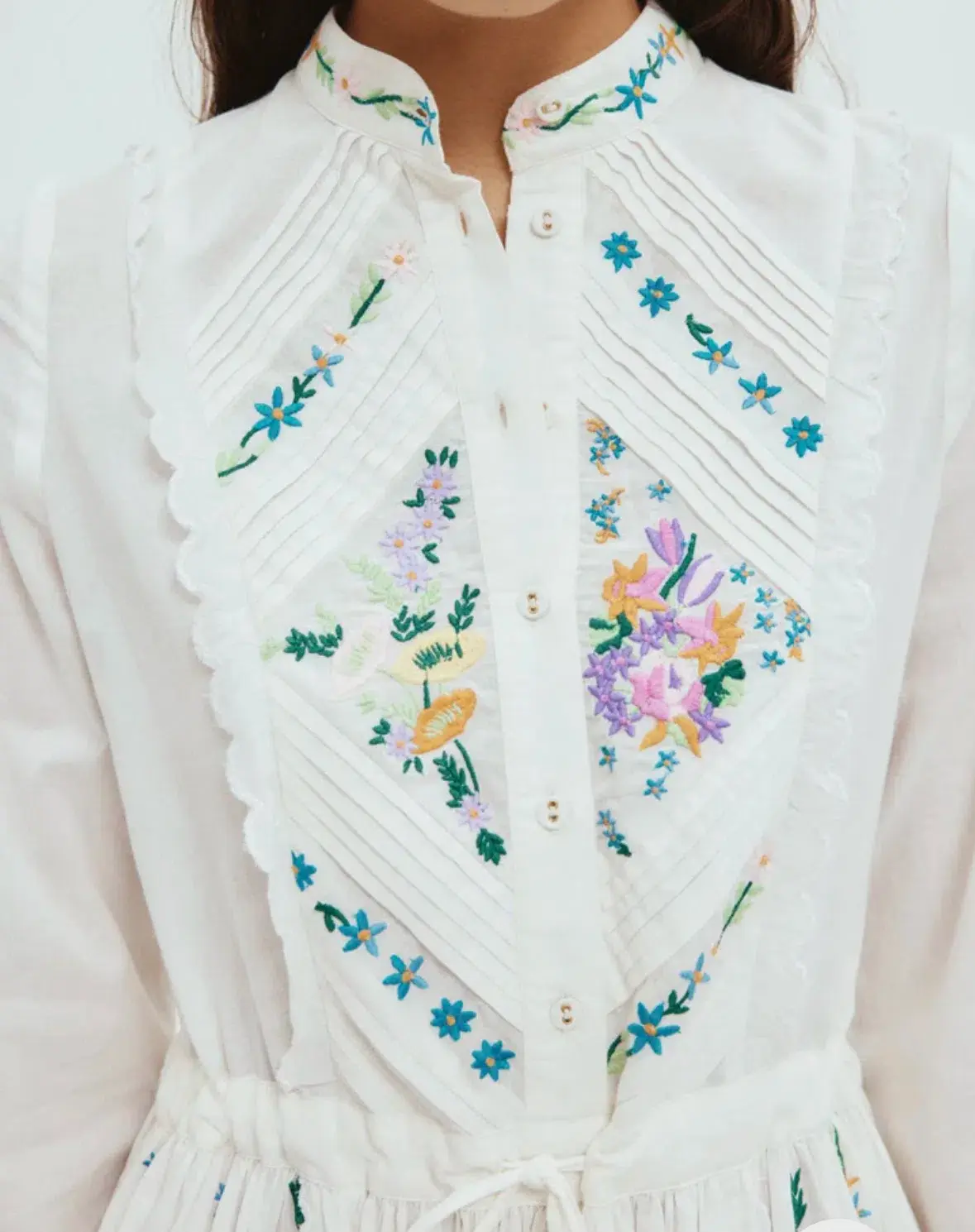 Alemais Willa Embroidered Shirtdress White Size 14 - Image 2