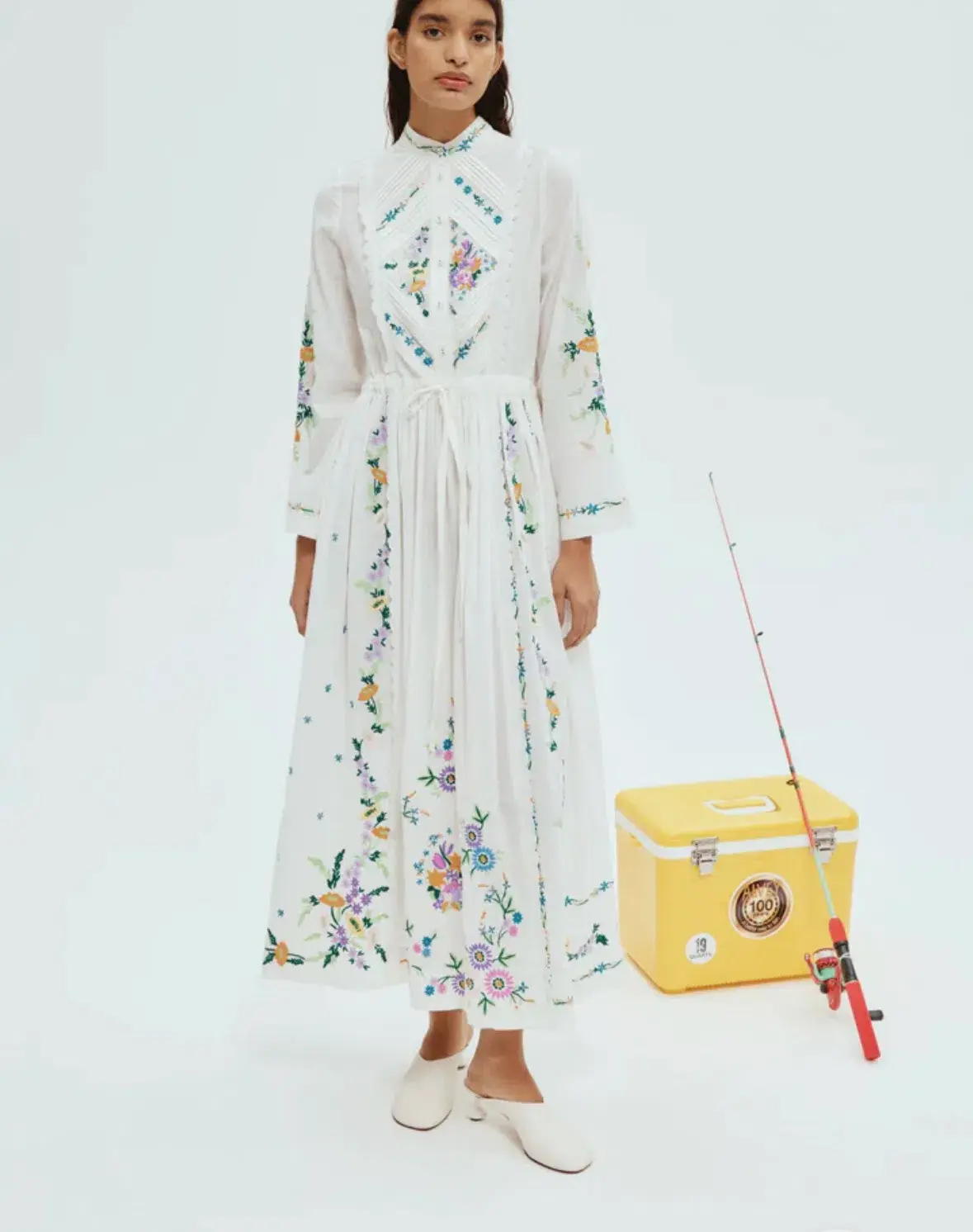 Alemais Willa Embroidered Shirtdress White Size 14 - Image 1