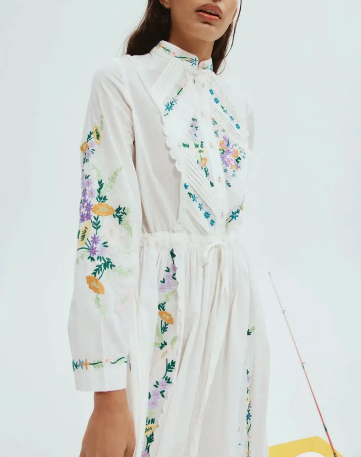 Alemais Willa Embroidered Shirtdress White Size 14 - Image 3