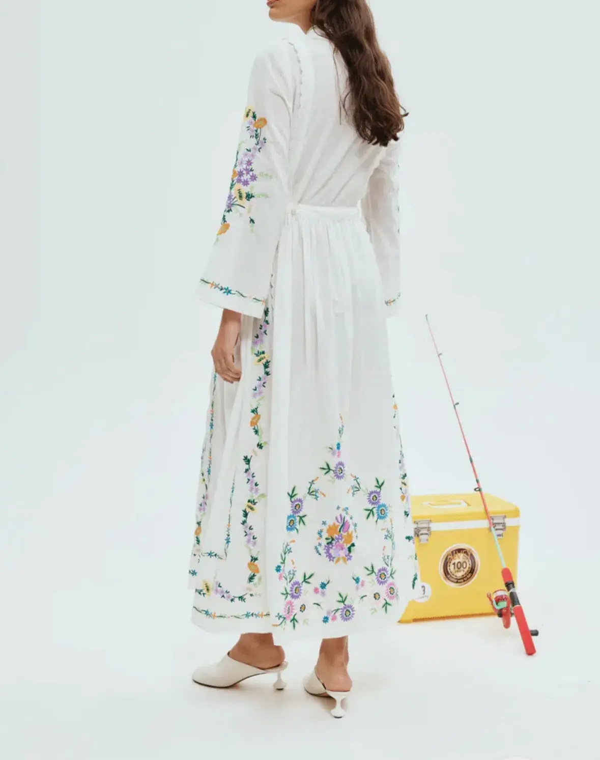 Alemais Willa Embroidered Shirtdress White Size 14 - Image 5