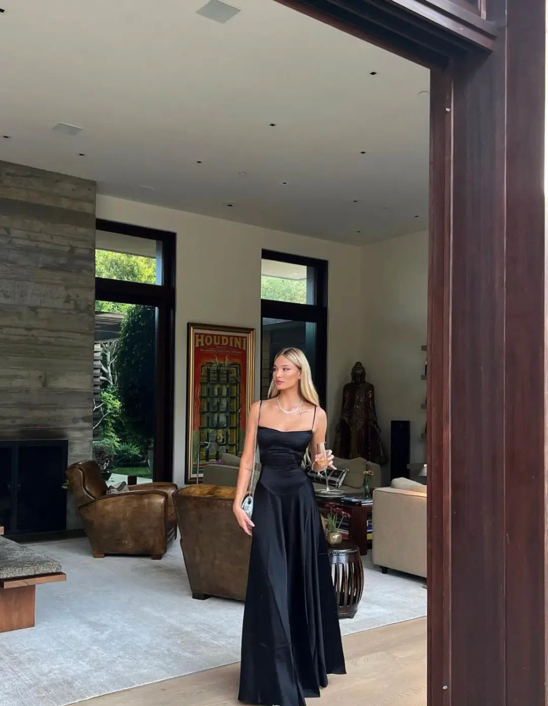 House of CB Anabella Lace Up Maxi Dress in Black Size S / AU 8 for rent on The Volte - main image