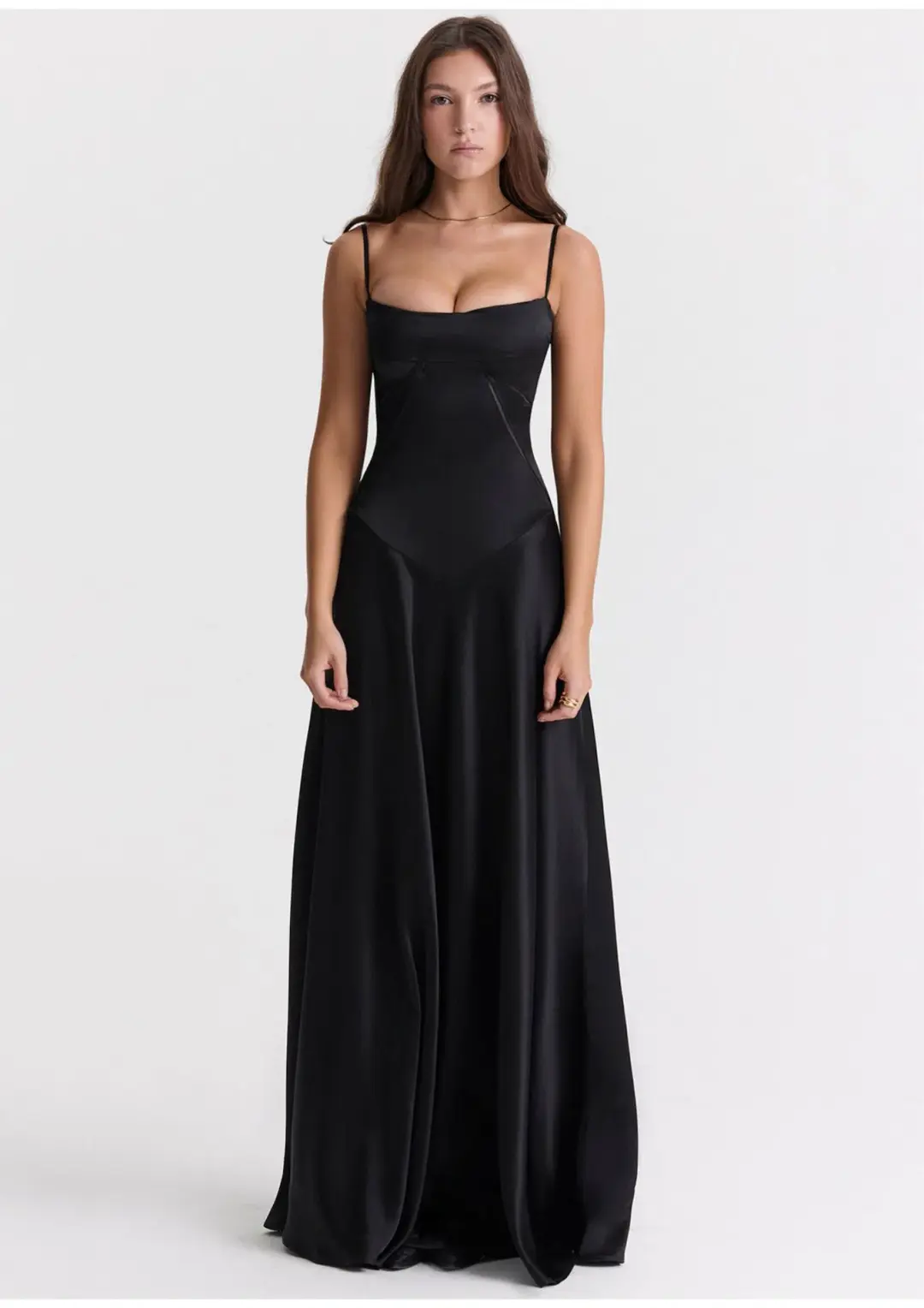 House of CB Anabella Lace Up Maxi Dress in Black Size S / AU 8 for rent on The Volte - main image