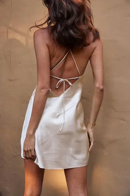 Grace Loves Lace Silky Satin Mini Dress in Moonshine Size S / AU 8 - Image 3