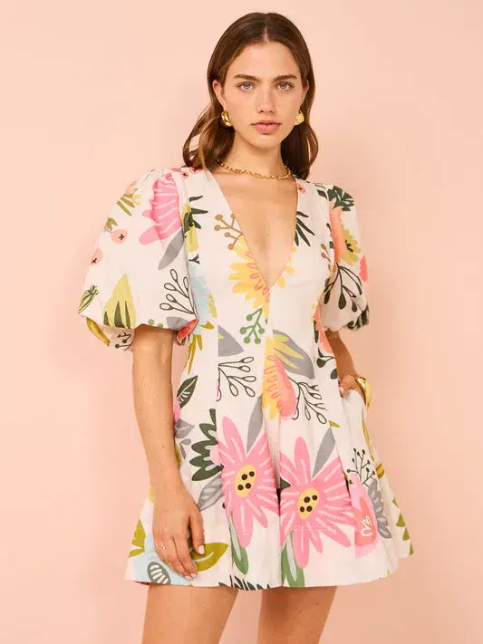 By Nicola Wavy Mini Dress In Potpourri Size 10 - Image 1