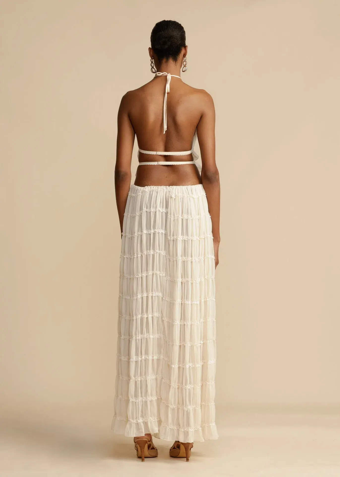 Arcina Ori Juliette Halter Top & Maxi Skirt Set Warm Cream Size L / AU 12 - Image 5