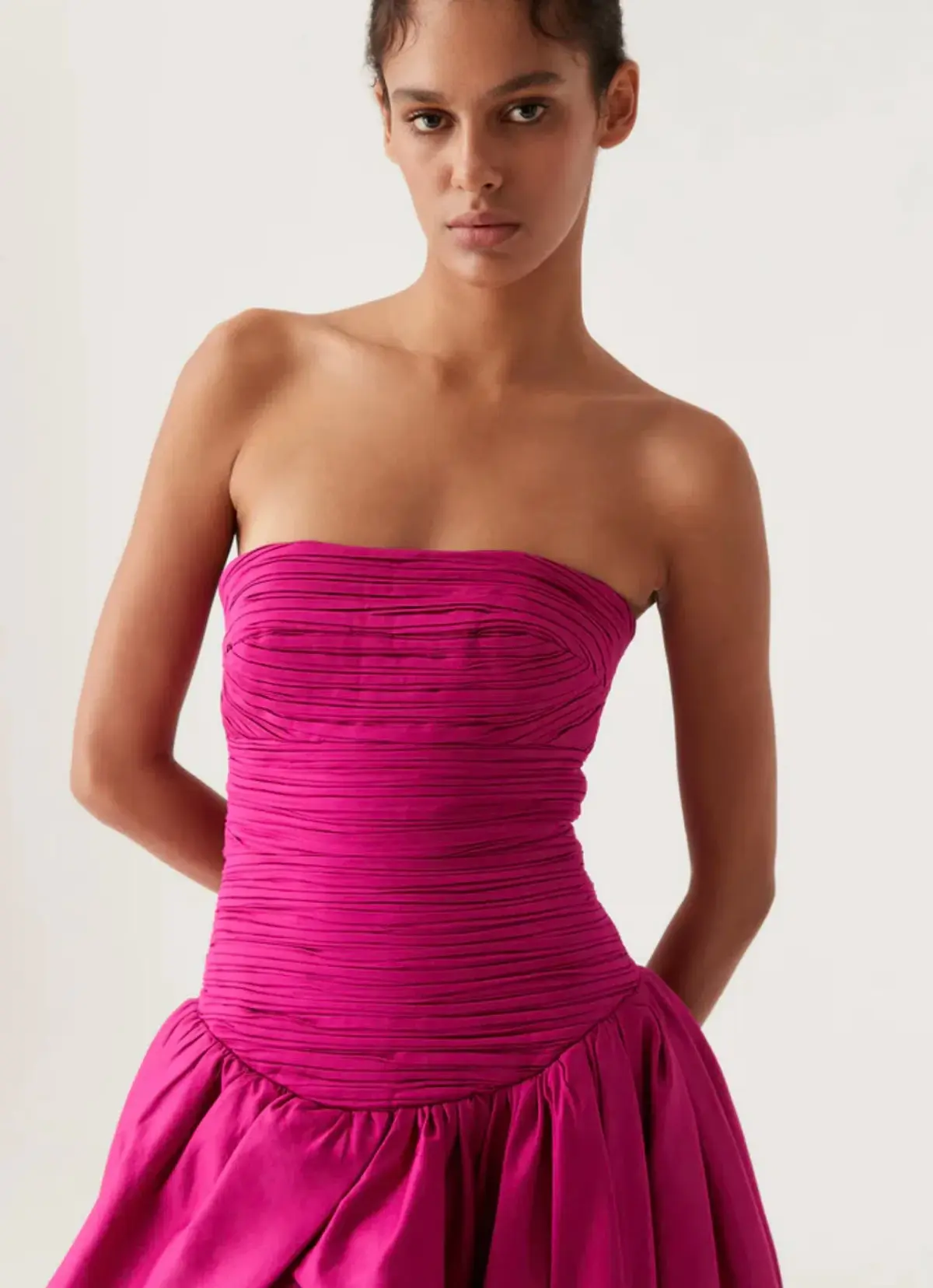 Aje Violette Bubble Hem Maxi Dress Deep Magenta Size 10 - Image 3