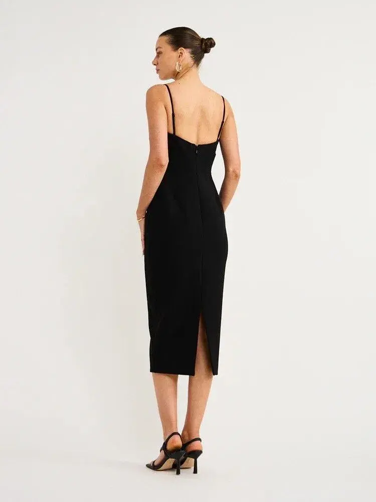 Rachel Gilbert Loren Sweetheart Neck Midi Dress Black Size 0 / AU 6 - Image 4