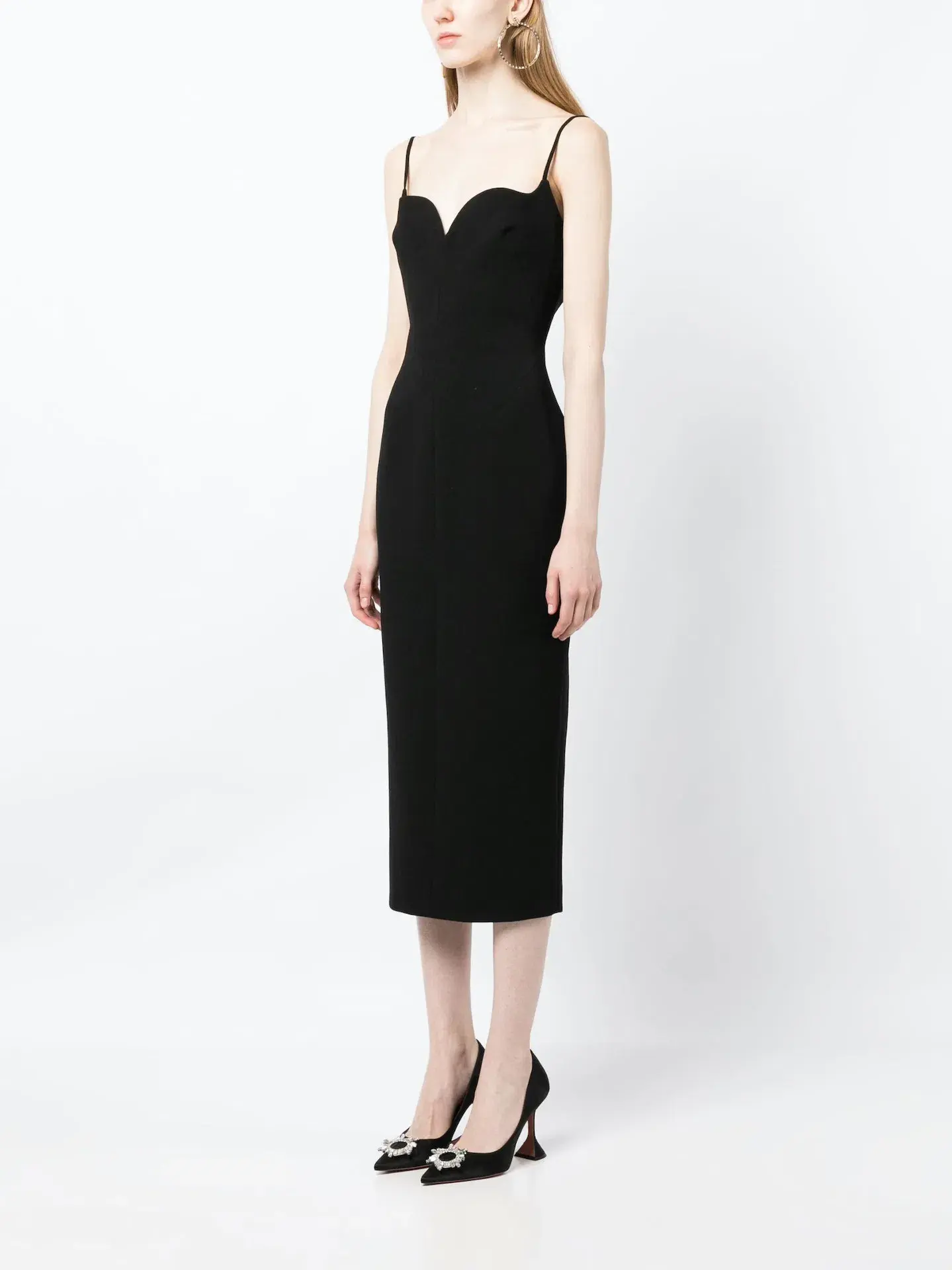 Rachel Gilbert Loren Sweetheart Neck Midi Dress Black Size 0 / AU 6 - Image 1