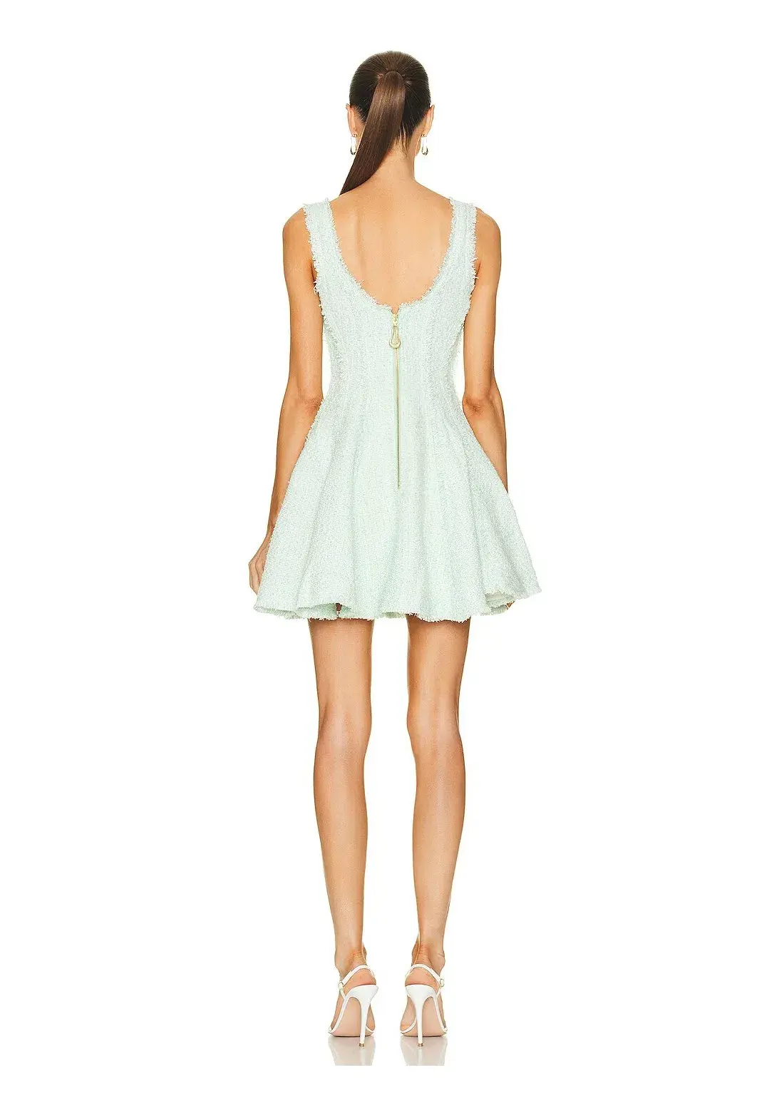 Aje Anais Boucle Mini Dress Mint Green Size 10 - Image 3
