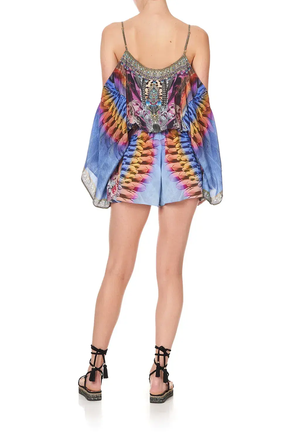Camilla Franks Drop Shoulder Playsuit Love On The Wing Print Size M /AU 12 - Image 5