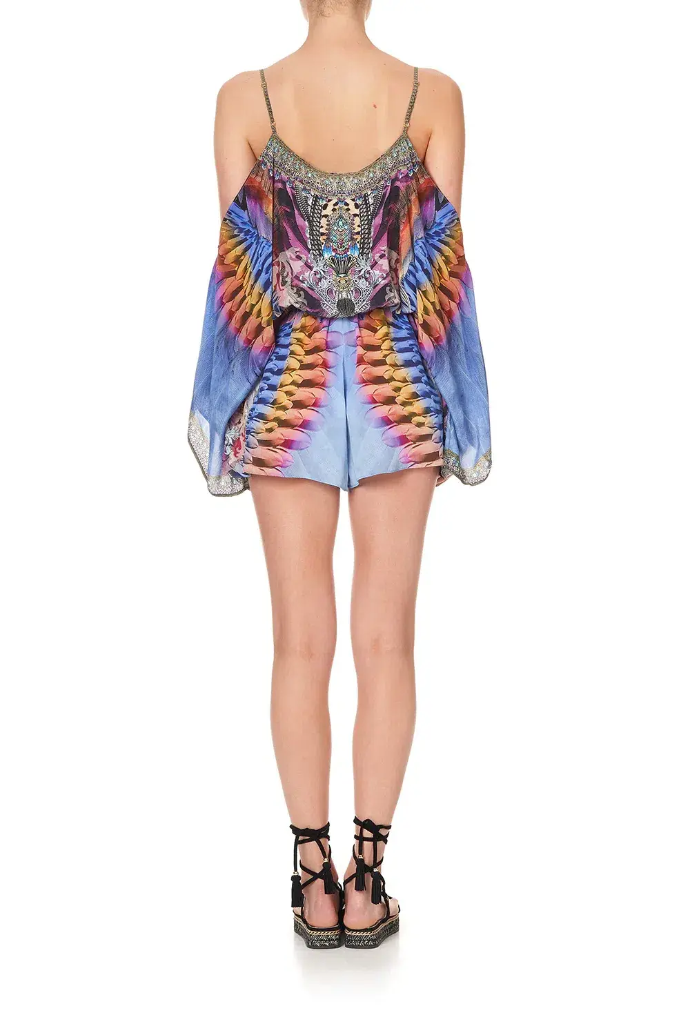 Camilla Franks Drop Shoulder Playsuit Love On The Wing Print Size M /AU 12 - Image 4