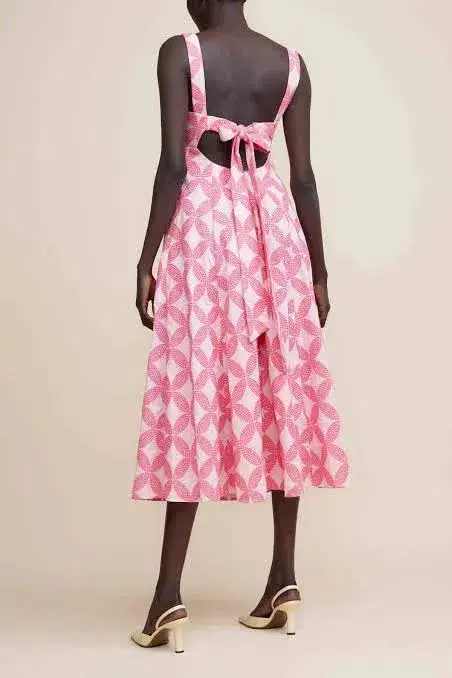 Acler Tate Midi Dress in Pink Mix Size 8 for rent on The Volte - main image
