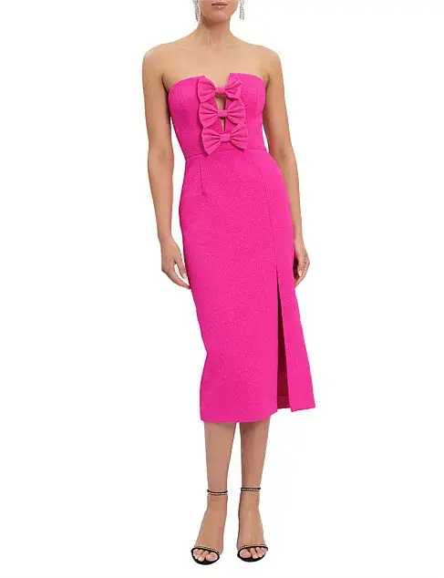 Rebecca Vallance Cecily Midi Dress Pink Size 6 - Image 1