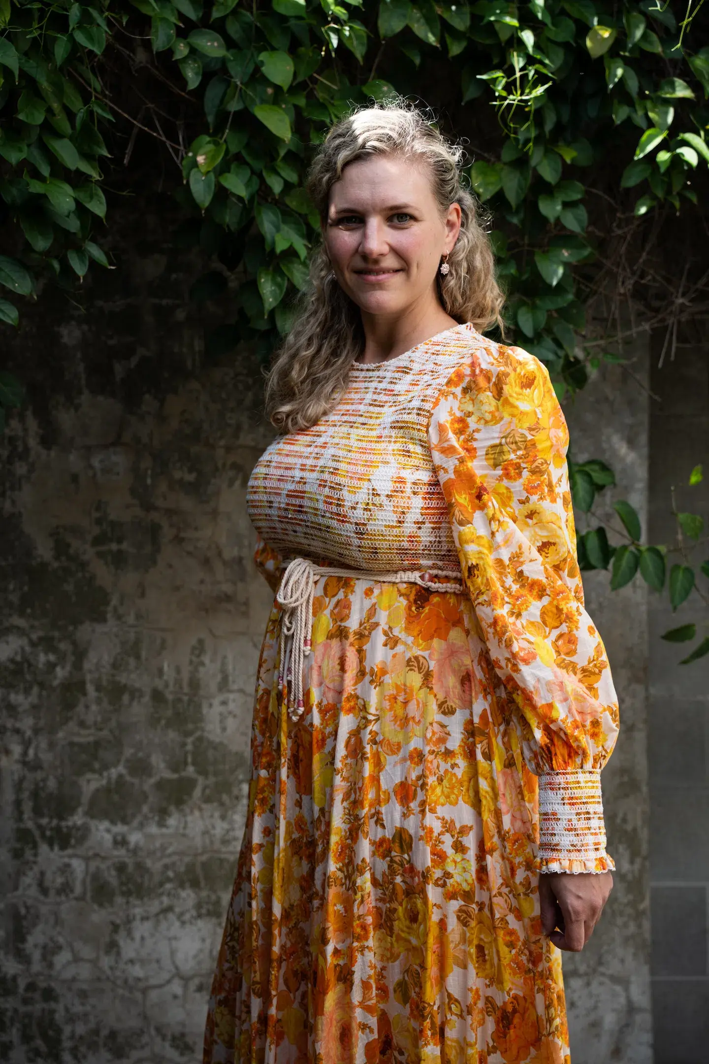 Zimmermann Raie Smocked Bodice Midi Dress Floral Size 16 - Image 2