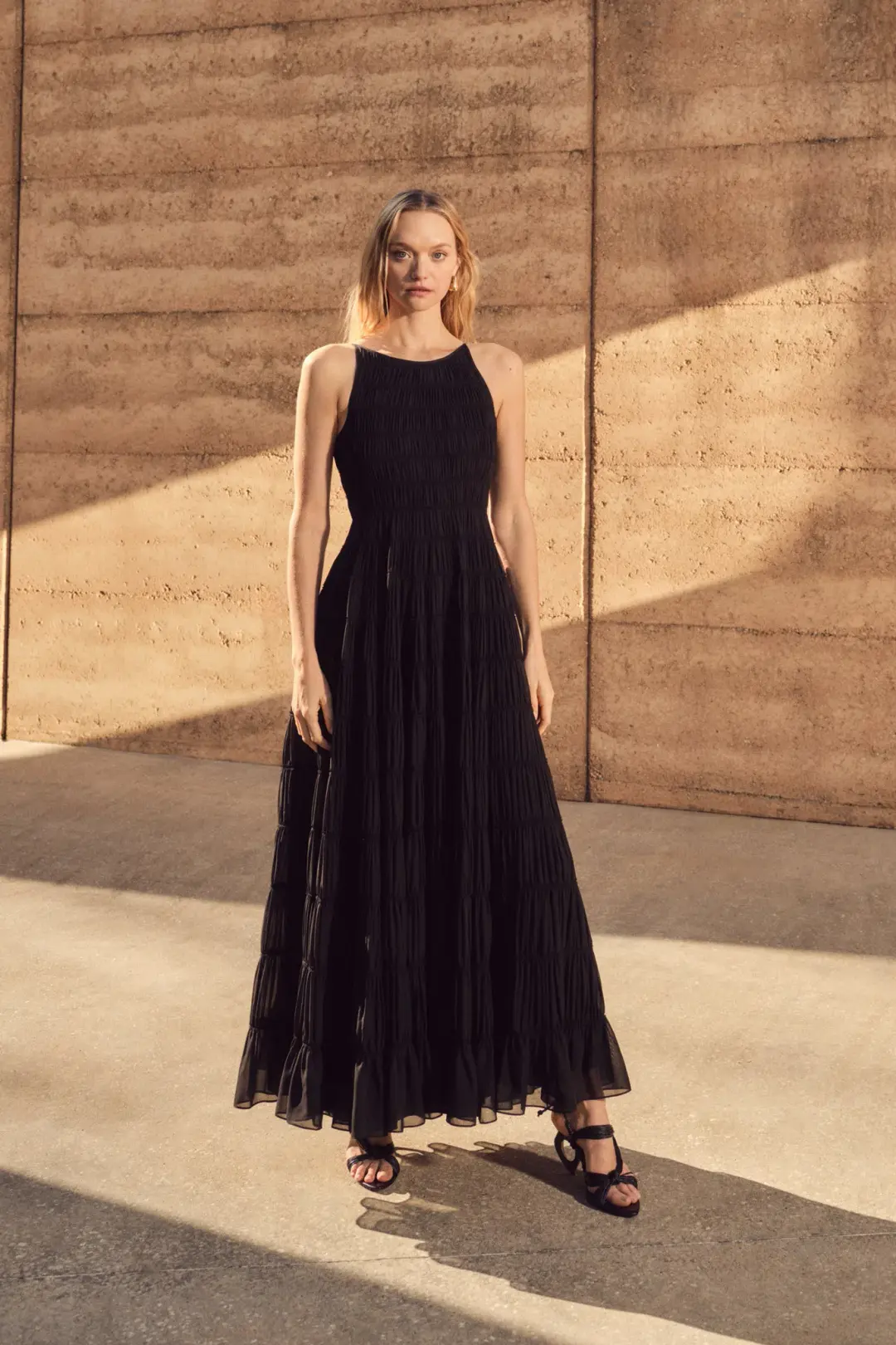 Aje Rosewood Ruched Maxi Dress Black Size 16 for rent on The Volte - main image