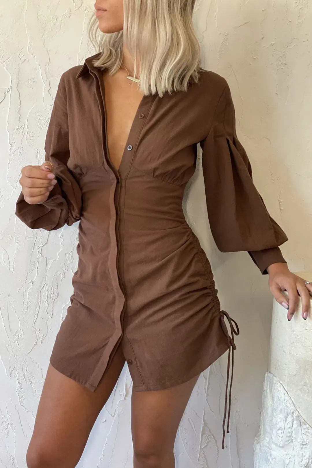 Sovere Studio Haze Mini Dress Brown Size 6 - Image 3