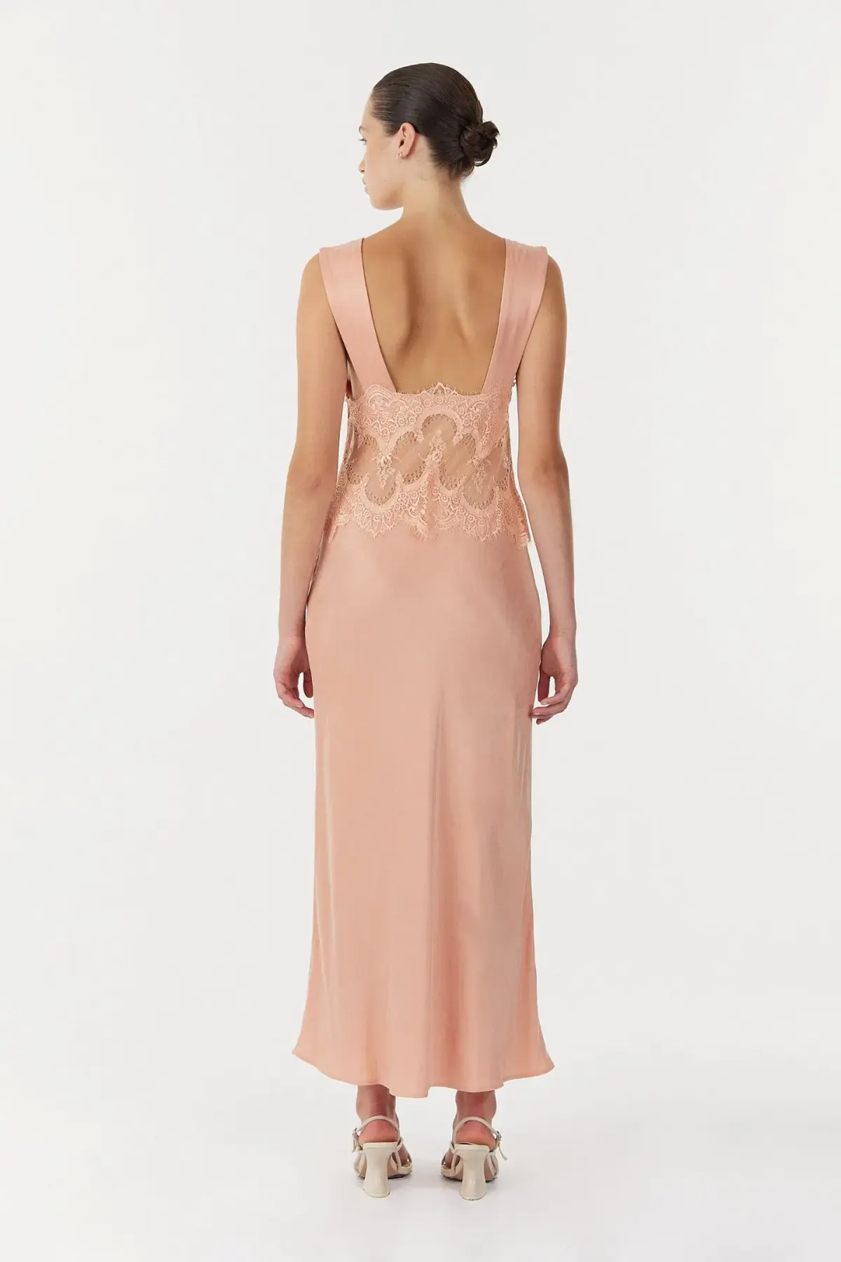 Third Form Visions Salmon Deep V Maxi Gown Coral Pink Size 8  - Image 3