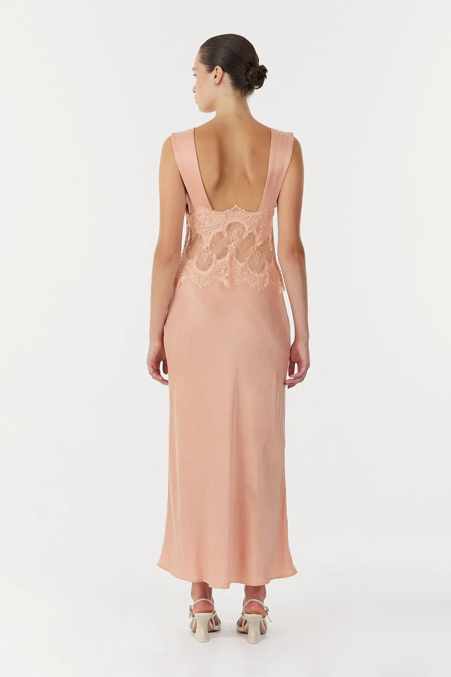 Third Form Visions Salmon Deep V Maxi Gown Coral Pink Size 8  - Image 3