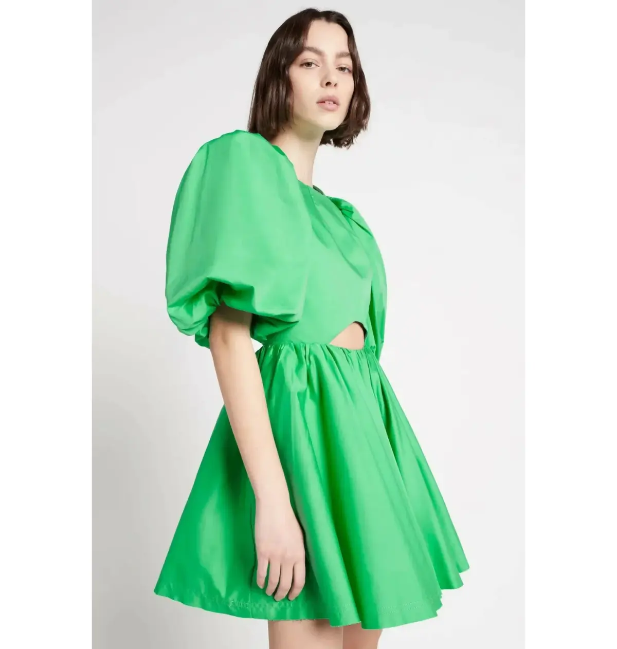 Aje Colette Abstract Cut Out Mini Dress Green Size AU 6 - Image 2