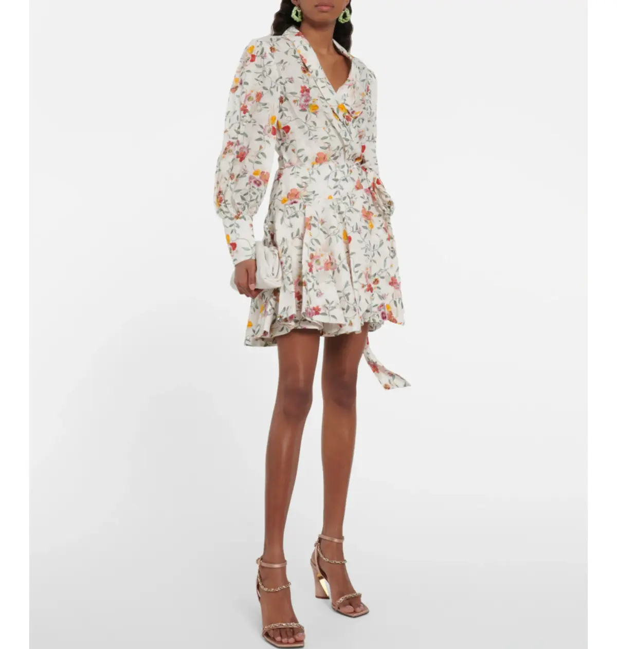 Zimmerman Linen Wrap Minidress Floral Size 1 / AU 10 - Image 1