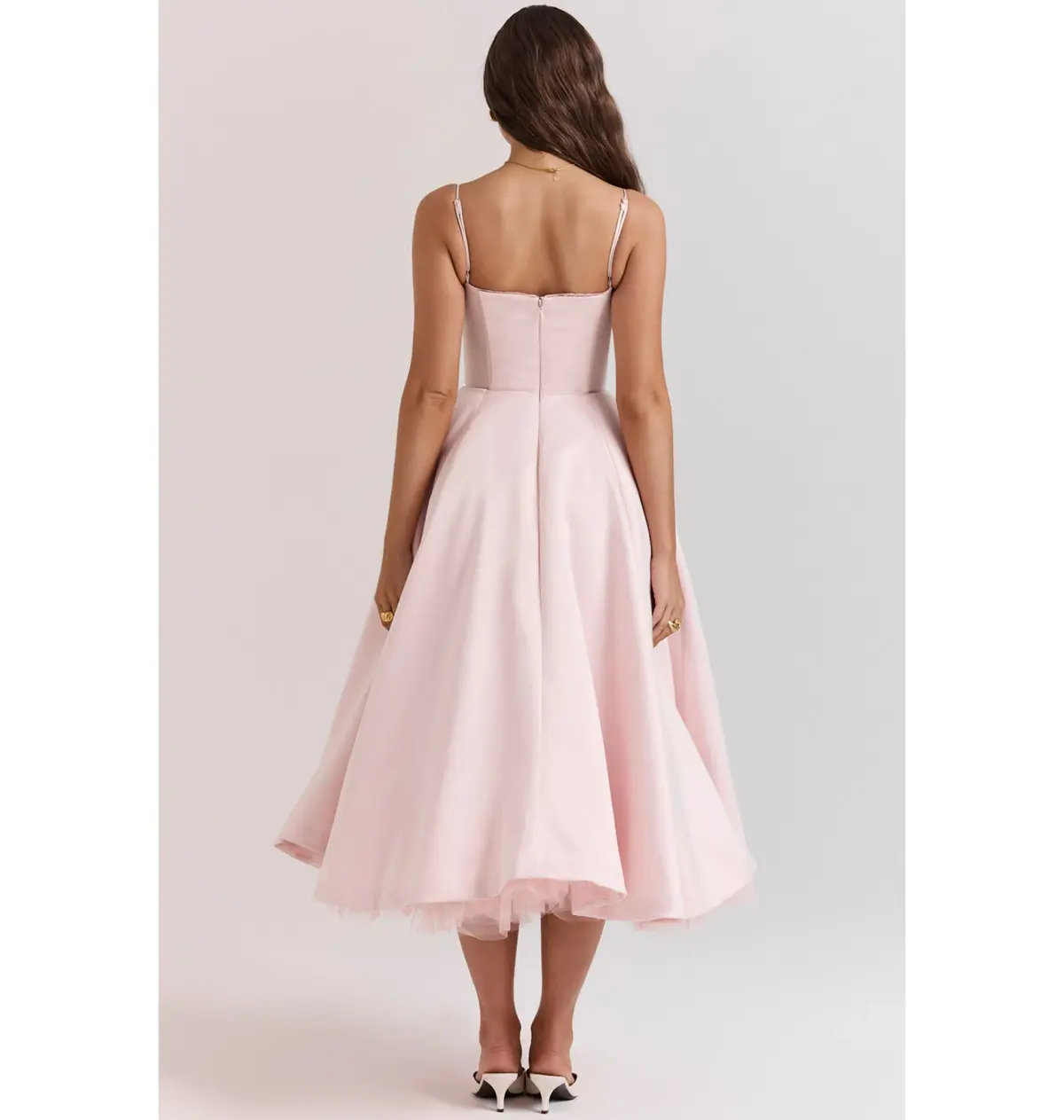 House of CB Mademoiselle Midi Dress Ballerina Pink Size AU 8  - Image 4