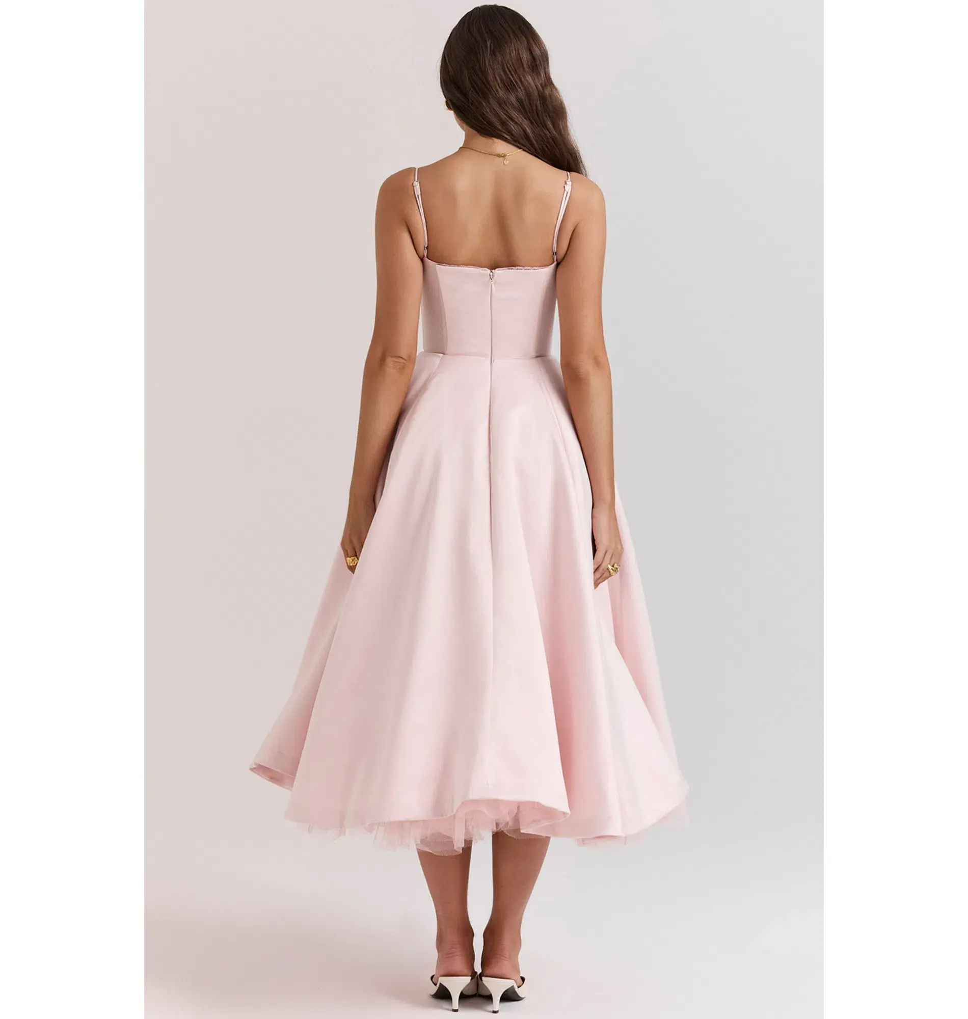 House of CB Mademoiselle Midi Dress Ballerina Pink Size AU 8  - Image 4